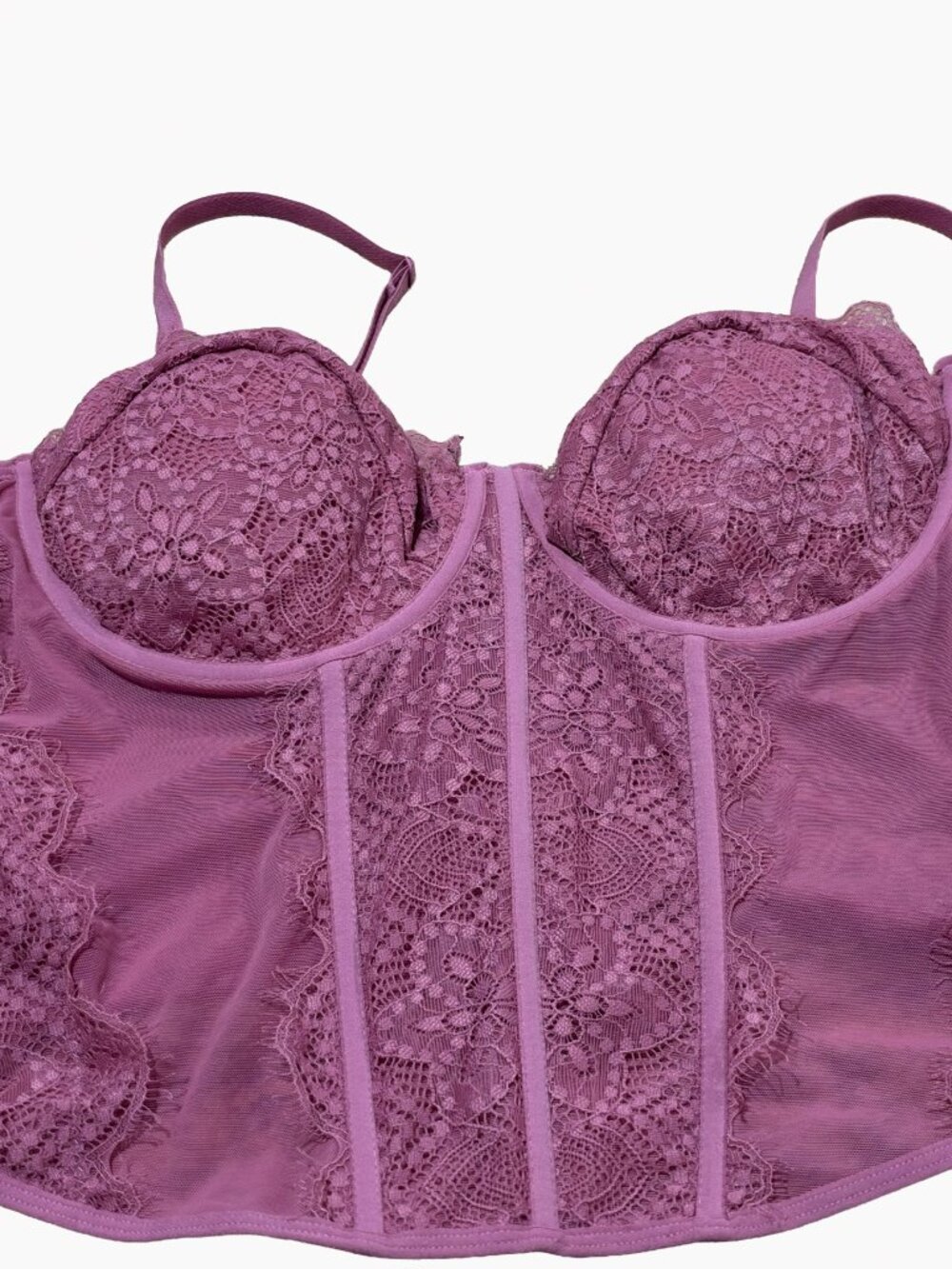 Fourteen Twelve NWT Pink Lace Corset Bustier Top XL Y2K Whimsigoth Fairycore